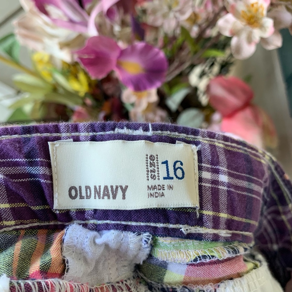 •Old Navy• Girl’s Plaid Madras Mini Skirt-Size 16 - Picture 2 of 10